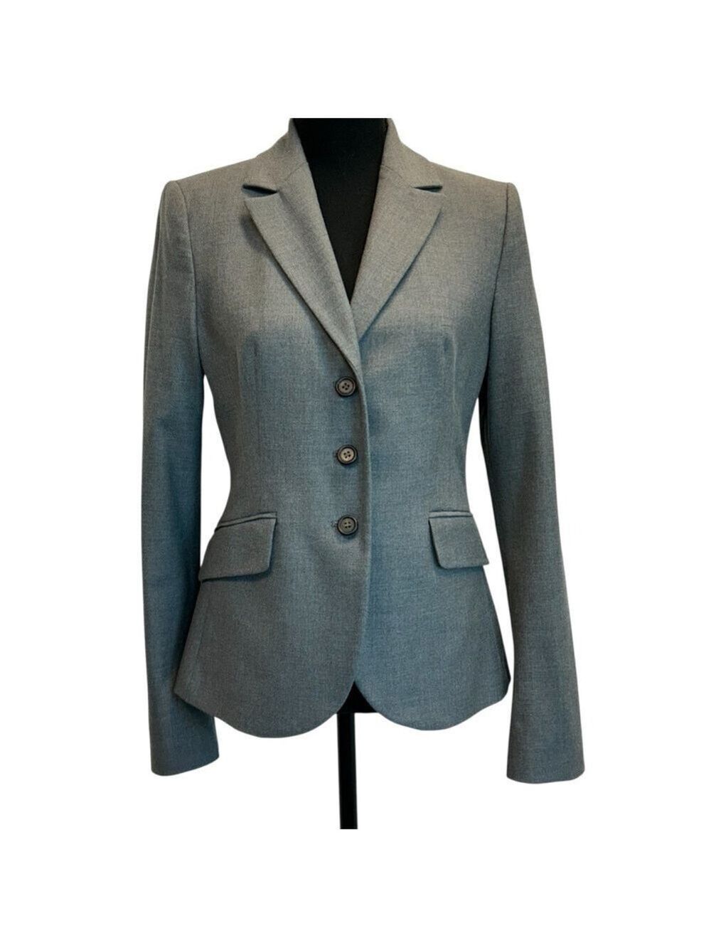 United Colors Of Benetton Gray single breasted tailored cinched Blazer jacket 42